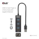Club 3D USB Hub - CSV-1430A (3.2 USB-A to 3xUSB-A, RJ45)