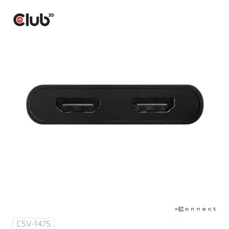Club 3D Video Splitter - CSV-1475 (4K60HZ, 3.2 USB-C (USB-A Adapterrel) to 2xHDMI, Displaylink)