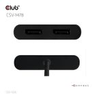 Club 3D Video Splitter - CSV-1478 (4K60HZ, 3.2 USB-C (USB-A adapterrel) to 2xDisplayPort)