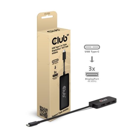Club 3D MST Hub - CSV-1553 (3.2 USB-C to 3x DisplayPort, DP Alt-Mode, 4k60Hz)