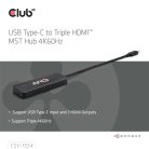 Club 3D MST Hub - CSV-1554 (3.2 USB-C to 3x HDMI, 4k60Hz)