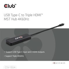 Club 3D MST Hub - CSV-1554 (3.2 USB-C to 3x HDMI, 4k60Hz)
