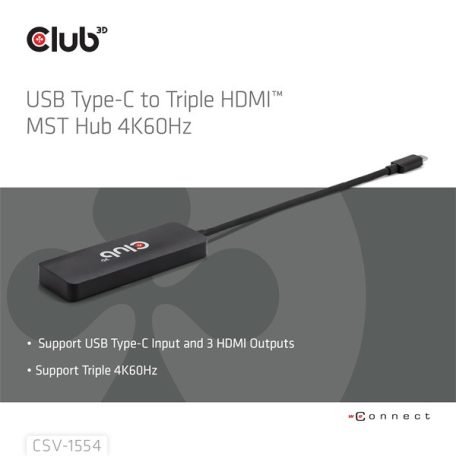 Club 3D MST Hub - CSV-1554 (3.2 USB-C to 3x HDMI, 4k60Hz)
