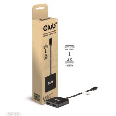  Club 3D MST Hub - CSV-1558 (3.2 USB-C to 2xHDMI, USB-C 100W PD3.0, M/F, 4k60Hz)