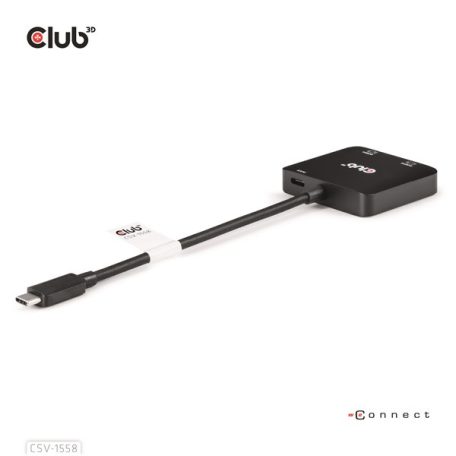Club 3D MST Hub - CSV-1558 (3.2 USB-C to 2xHDMI, USB-C 100W PD3.0, M/F, 4k60Hz)