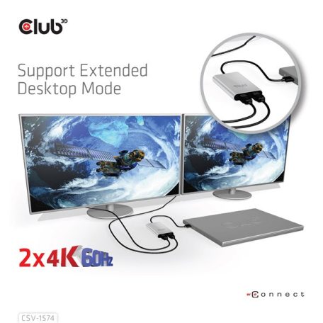 Club 3D Video Splitter - CSV-1574 (Thunderbolt 3 to Dual HDMI 2.0, 4K60Hz)