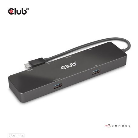 Club 3D USB Hub - CSV-1584 (3.2 USB-C Gen 2 to USB-C, 2xUSB-A, USB-C 100W PD, HDMI, RJ45, 8K60hz)