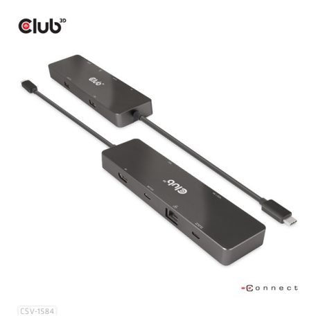Club 3D USB Hub - CSV-1584 (3.2 USB-C Gen 2 to USB-C, 2xUSB-A, USB-C 100W PD, HDMI, RJ45, 8K60hz)