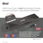 Club 3D USB Hub - CSV-1584 (3.2 USB-C Gen 2 to USB-C, 2xUSB-A, USB-C 100W PD, HDMI, RJ45, 8K60hz)