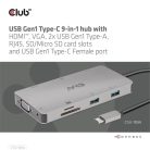 Club 3D USB Hub - CSV-1594 (3.1 USB-C Gen 1 to HDMI, 2xUSB-A Gen 1, USB-C Gen 1, VGA, SD, Micro SD 3.0, RJ45, 3,5 Jack)