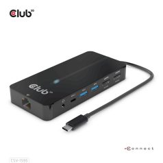  Club 3D USB Hub - CSV-1595 (USB-C Gen 1 to 2xHDMI, 2xUSB-A Gen 1, USB-C Gen 1 100W PD 3.0, RJ45, 3,5 Jack, 4k60Hz)