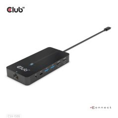   Club 3D USB Hub - CSV-1595 (USB-C Gen 1 to 2xHDMI, 2xUSB-A Gen 1, USB-C Gen 1 100W PD 3.0, RJ45, 3,5 Jack, 4k60Hz)