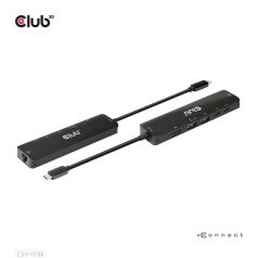   Club 3D USB Hub - CSV-1596 (USB-C to 2xHDMI, 2xUSB-A, USB-C PD, RJ45, 4k60Hz)