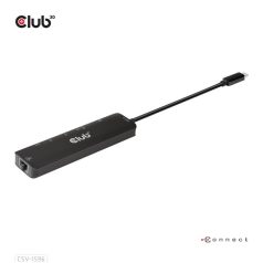   Club 3D USB Hub - CSV-1596 (USB-C to 2xHDMI, 2xUSB-A, USB-C PD, RJ45, 4k60Hz)