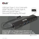 Club 3D USB Hub - CSV-1596 (USB-C to 2xHDMI, 2xUSB-A, USB-C PD, RJ45, 4k60Hz)