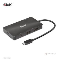   Club 3D USB Hub - CSV-1598 (USB-C Gen 2 to 2xDisplayPort, 2xUSB-A Gen 2, 2xUSB-C Gen 2, RJ45, 4k60Hz)