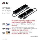 Club 3D USB Hub - CSV-1599 (USB-C 4 to HDMI, 2xUSB-A (10G), RJ45 (2,5G), USB-C 100W PD 3.0, USB-C 10Gbps, 8k60Hz)
