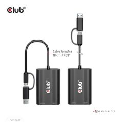   Club 3D Átalakító - CSV-1611(USB-C (USB-A Adapterrel) to Dual HDMI (4K/30Hz) / VGA (1080/60Hz))