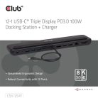 Club 3D Notebook Dokkoló - CSV-2541 (USB-C to 4xUSB-C, 2xUSB-A, 2xHDMI, 2xDP, RJ45, SD/MicroSD, 100W PD, 4K60hz)