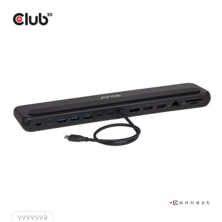 Club 3D Notebook Dokkoló - CSV-2541 (USB-C to 4xUSB-C, 2xUSB-A, 2xHDMI, 2xDP, RJ45, SD/MicroSD, 100W PD, 4K60hz)
