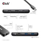 Club 3D USB Hub - CSV-2551 (USB-C to USB-C, 2xUSB-A, RJ45, SD/MicroSD, 100W PD, HDMI, DP, 8K30hz)