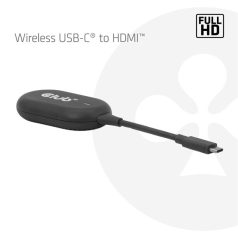   Club 3D Átalakító - CSV-2570 (USB-C to HDMI vezeték nélkül, 25m hatótáv, FHD 60Hz, Alt Mode, HDCP 1.4 & 2.2)