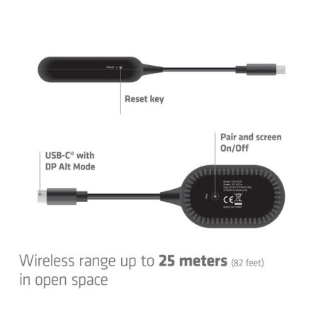 Club 3D Átalakító - CSV-2570 (USB-C to HDMI vezeték nélkül, 25m hatótáv, FHD 60Hz, Alt Mode, HDCP 1.4 & 2.2)