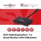 Club 3D USB Hub - CSV-6400 (Multi Stream, DisplayPort 1.2 to 4xDisplayPort, 4K60Hz)