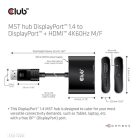 Club 3D MST Hub - CSV-7220 (DisplayPort 1.4 to DisplayPort + HDMI, 2x 4K60Hz)