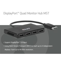   Club 3D Átalakító - CSV-7400 (DisplayPort to 4x DisplayPort, 8K30Hz)