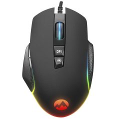   Everest Gamer Egér - RAGE-X2  (6400 DPI, 7gomb, 1,5m harisnyázott kábel, optikai, fekete, RGB LED)