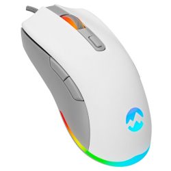 Everest Gamer Egér - SGM-L1 LUMOS White (6400 DPI, 8gomb, 1,65m harisnyázott kábel,optikai, fehér, RGB LED)