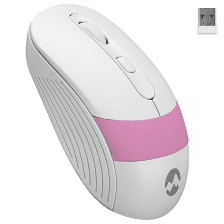 Everest Vezeték nélküli Egér - SM-18 Pink (1600 DPI, 4gomb, optikai, fehér-rózsaszín)