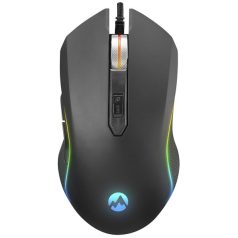   Everest Gamer Egér - SM-F09 TITANIO  (7200 DPI, 6gomb, 1,8m harisnyázott kábel,optikai, fekete, RGB LED)