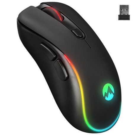 Everest Vezeték nélküli Egér - SM-W75 -X-RAPID (1600 DPI, 6 gomb, optikai, fekete, RGB LED)
