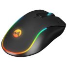 Everest Vezeték nélküli Egér - SM-W75 -X-RAPID (1600 DPI, 6 gomb, optikai, fekete, RGB LED)