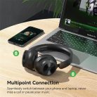 ONEODIO DJ Fejhallgató - Focus A1 Hybrid Black (Vezeték nélküli, Bluetooth, Hi-Res Audio, Active Noise Cancelling)