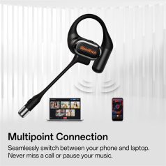   ONEODIO Sport Fejhallgató - OpenRock LINK 20 Black (premium, légvezetés, BT 6.0, fekete)