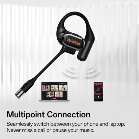 ONEODIO Sport Fejhallgató - OpenRock LINK 20 Black (premium, légvezetés, BT 6.0, fekete)