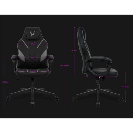 Formula Gamer szék - VC1 Lite RacerPU Black (fekete; állítható magasság; áll. kartámasz, Max.: 125kg teherbírás)