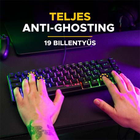 The G-Lab Gaming kit - 2 in 1 COMBO HYDROGEN B/HU (TKL billentyűzet, egér, 6200 DPI, RGB, USB-A, fekete, magyar)