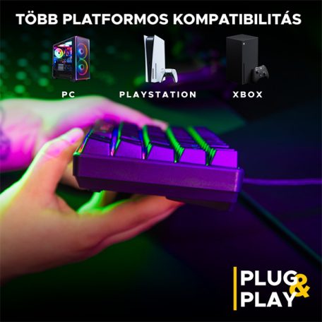 The G-Lab Gaming kit - 2 in 1 COMBO HYDROGEN B/HU (TKL billentyűzet, egér, 6200 DPI, RGB, USB-A, fekete, magyar)