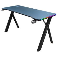   The G-Lab Gamer Asztal - K-DESK SULFUR (120x60cm, fém, pohártartó, fejhallgatótartó, fekete, RGB LED)