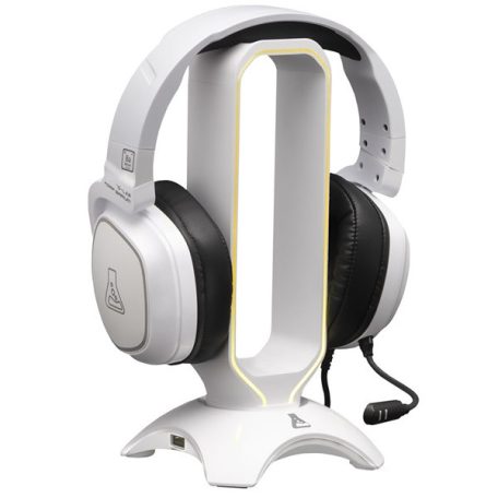 The G-Lab Fejhallgató állvány - K STAND RADON W  (fehér, 2xUSB3.0, műanyag)