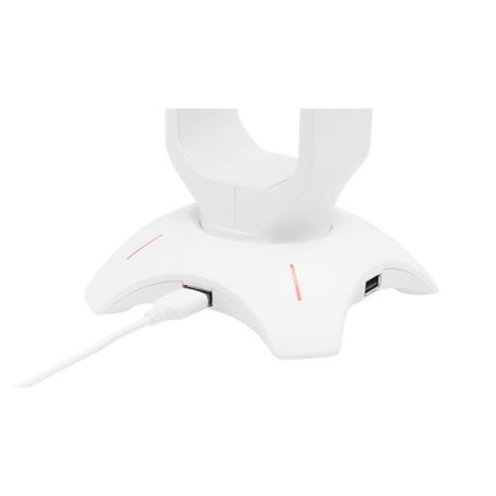 The G-Lab Fejhallgató állvány - K STAND RADON W  (fehér, 2xUSB3.0, műanyag)
