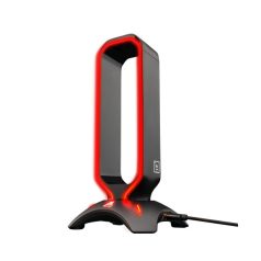   The G-Lab Fejhallgató állvány - K STAND RADON (fekete, 2xUSB3.0, műanyag)
