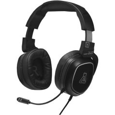   The G-Lab Fejhallgató - KORP BARIUM BLACK (mikrofon, 3,5mm Jack, hangerőszabályzó, nagy-párnás, fekete)