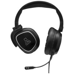   The G-Lab Fejhallgató - KORP BARIUM BLACK (mikrofon, 3,5mm Jack, hangerőszabályzó, nagy-párnás, fekete)