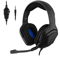   The G-Lab Fejhallgató - KORP COBALT/B (mikrofon, 3,5mm Jack, hangerőszabályzó, nagy-párnás, fekete)