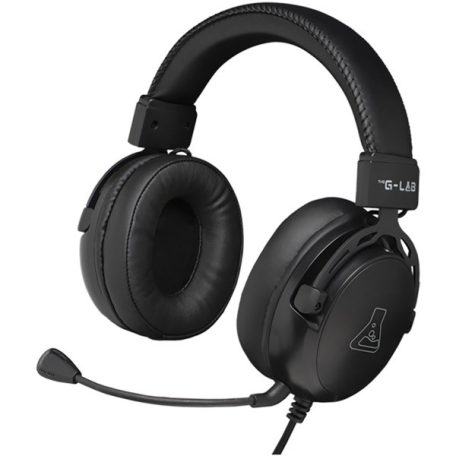 The G-Lab Fejhallgató - KORP TITANIUM (mikrofon, 3,5mm Jack, hangerőszabályzó, LED,nagy-párnás)